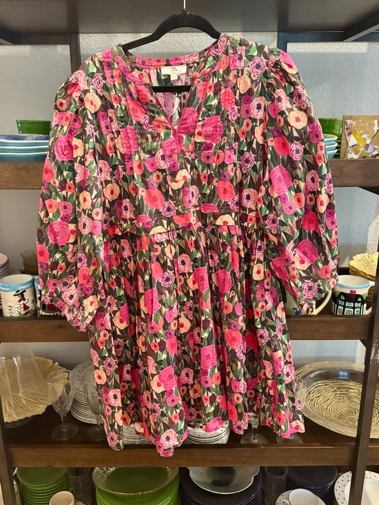 entro Dresses & Skirts - entro Floral Mini Dress in Pink and Green